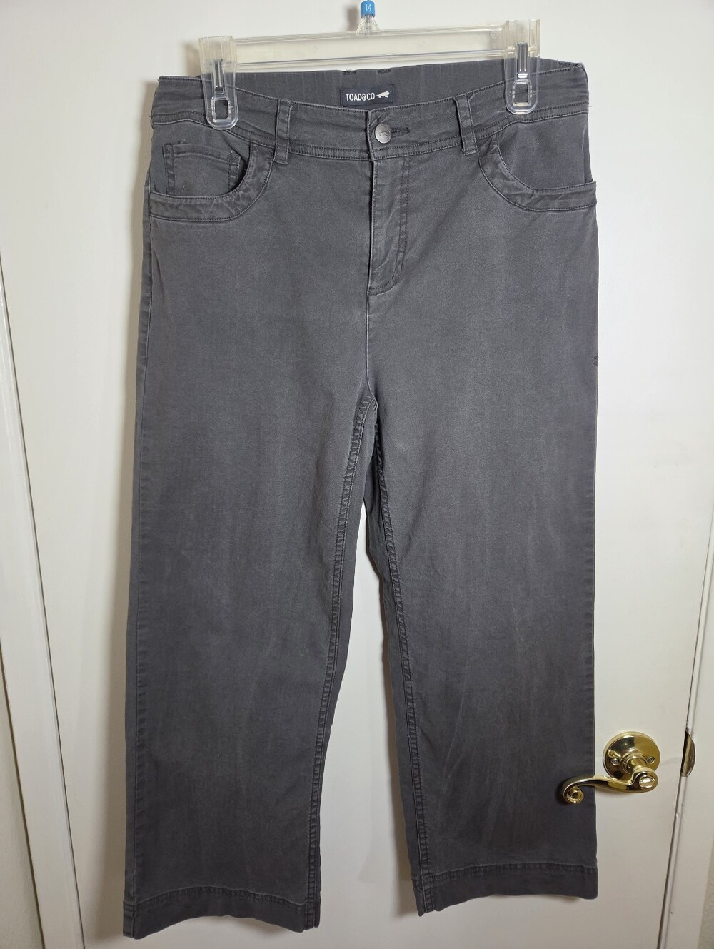 Toad & Co Earthworks Womens Wide Leg Pant Gray Crop Stretch T1442907 Spring 2024